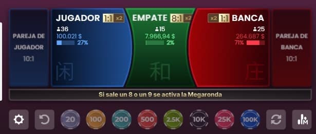 baccarat online en vivo