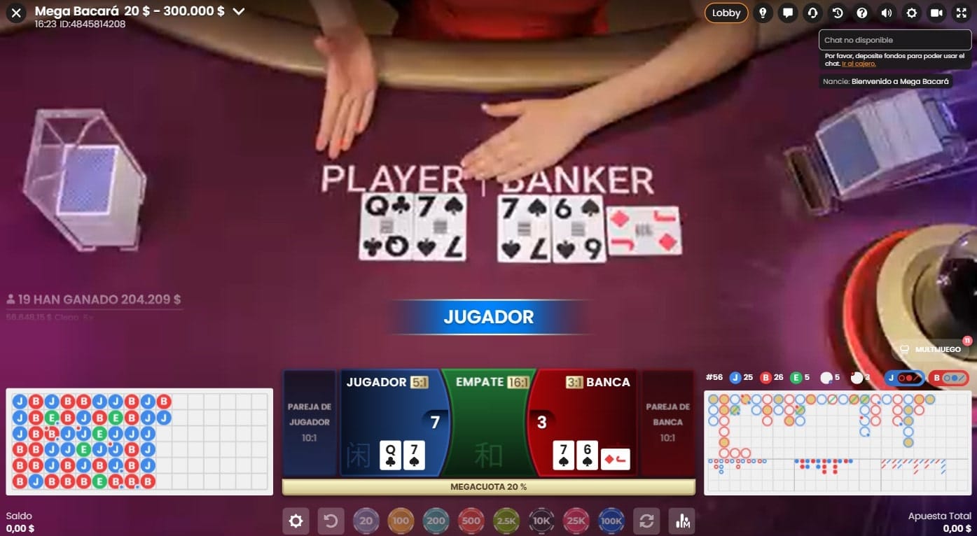 baccarat en directo