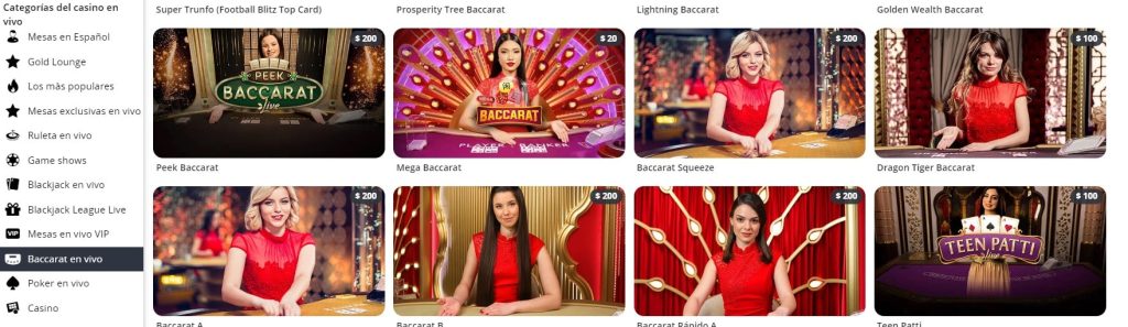 baccarat en vivo