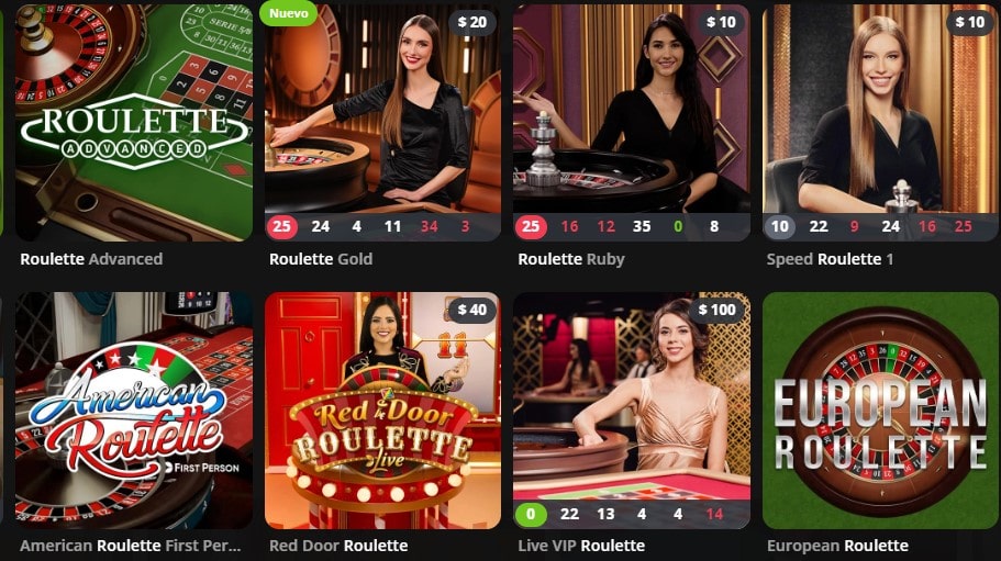 ruletas en vivo